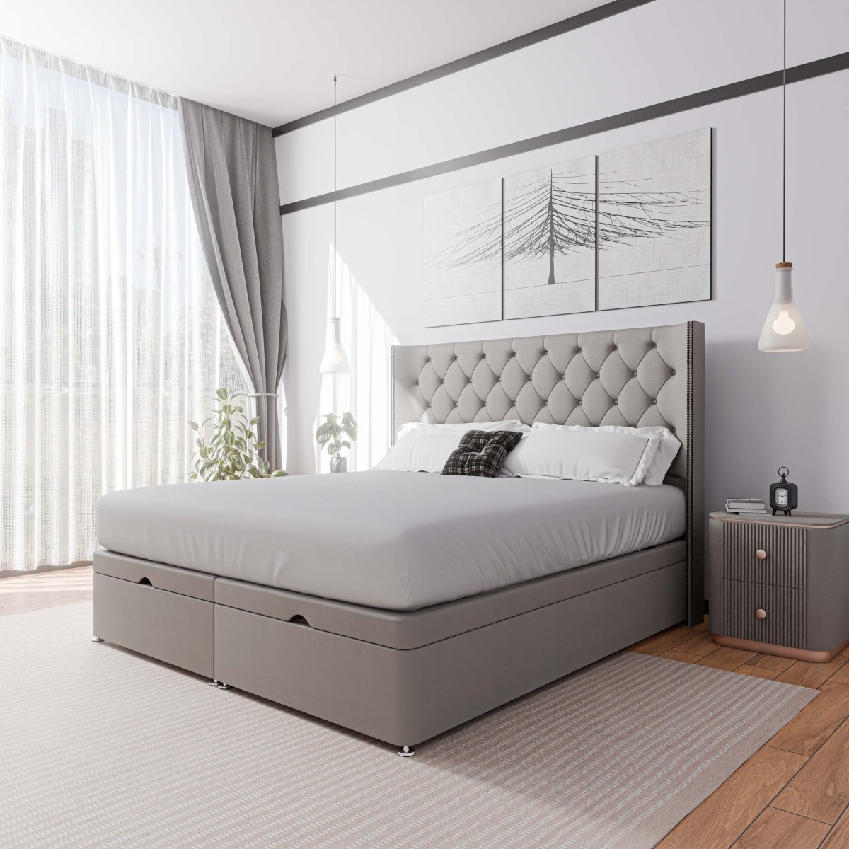 Washington Winged End Lift Ottoman Divan Bed - Ottoman - Midas Beds