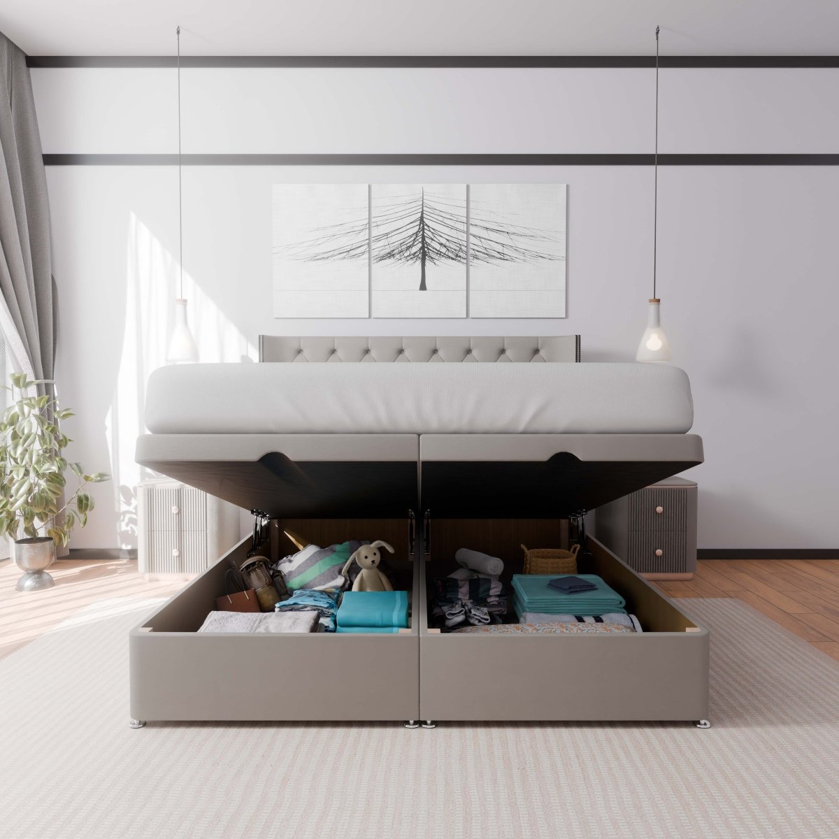 Washington Winged End Lift Ottoman Divan Bed - Ottoman - Midas Beds