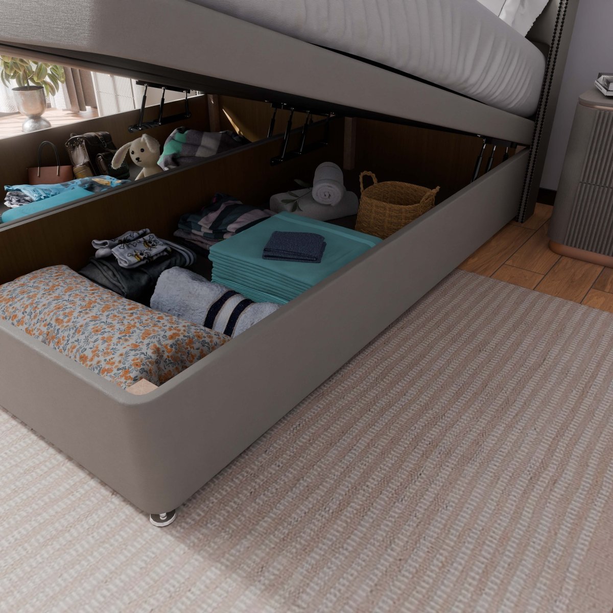 Washington Winged End Lift Ottoman Divan Bed - Ottoman - Midas Beds