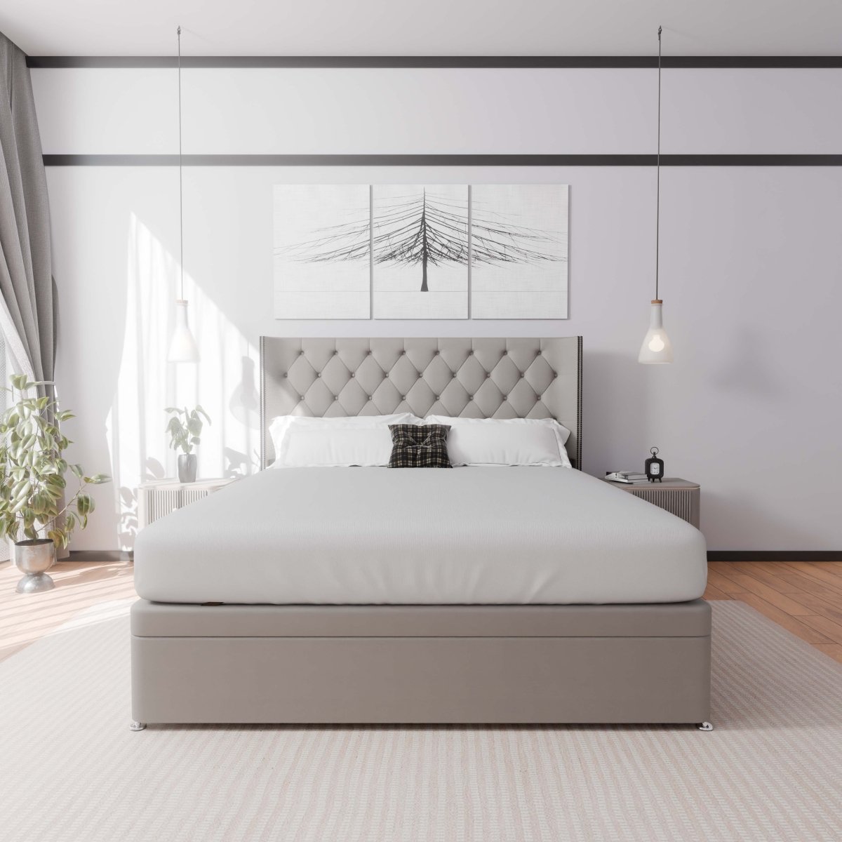 Washington Winged Side Lift Ottoman Divan Bed - Ottoman - Midas Beds