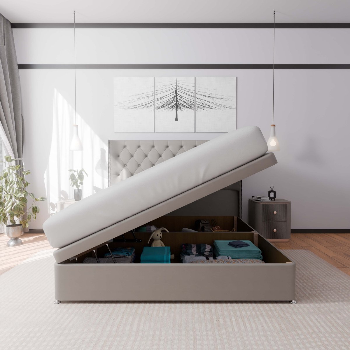 Washington Winged Side Lift Ottoman Divan Bed - Ottoman - Midas Beds