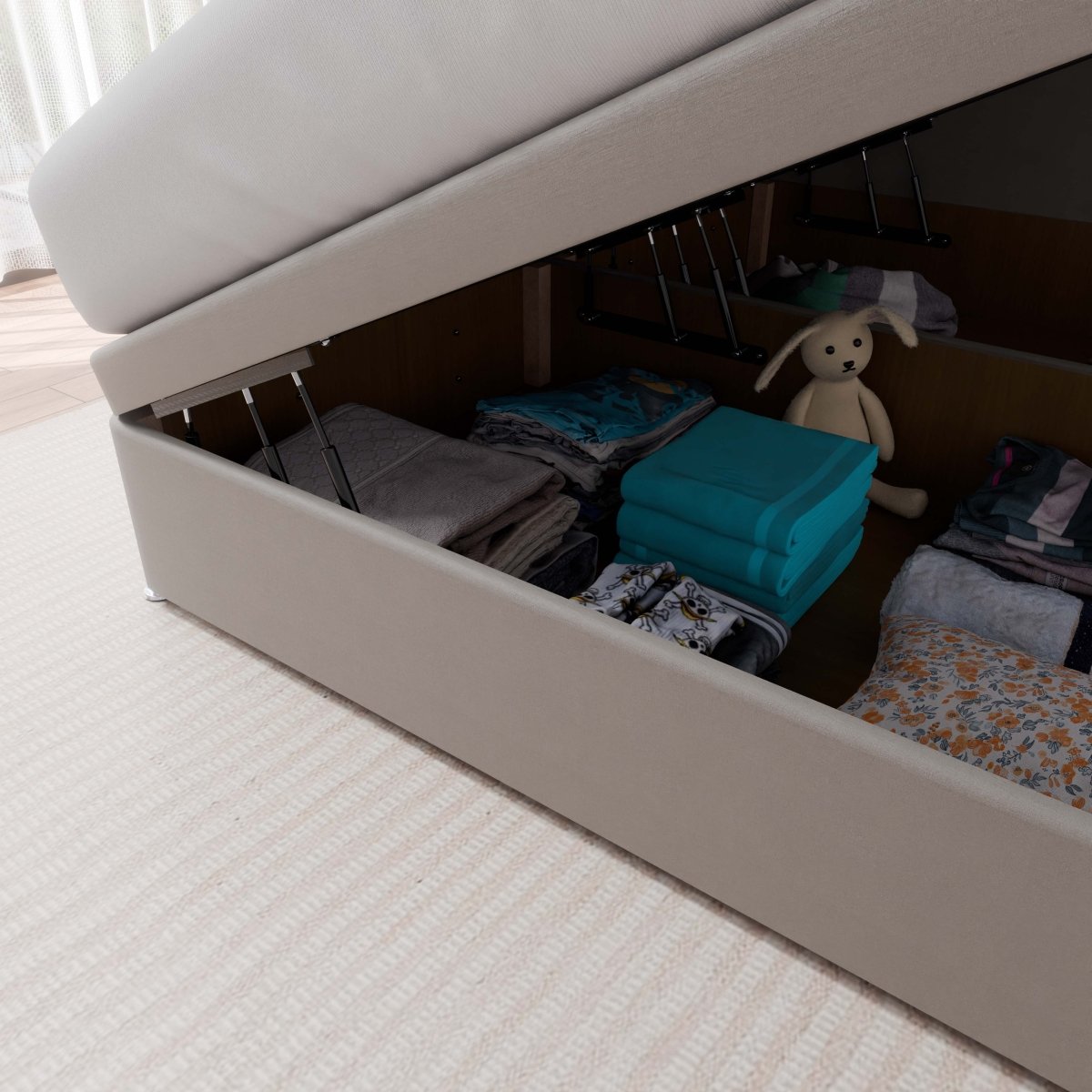 Washington Winged Side Lift Ottoman Divan Bed - Ottoman - Midas Beds