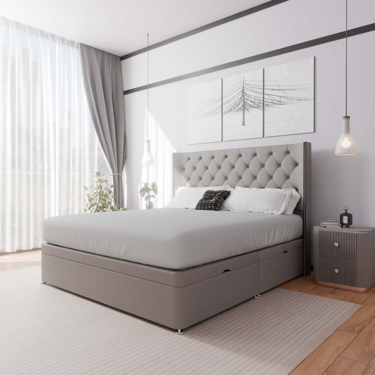 Washington Winged Side Lift Ottoman Divan Bed - Ottoman - Midas Beds